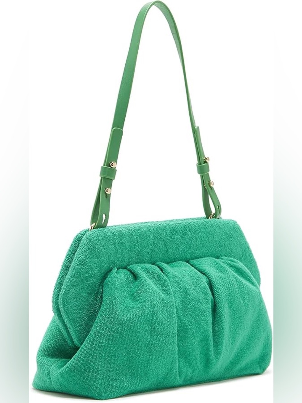 Vince Camuto Amari Emerald Green Gathered Shoulder Bag